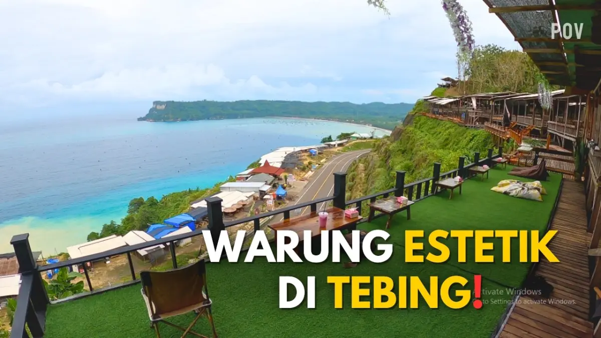 Nikmati sensasi ngopi di Warung Tebing JLS Tulungagung. View laut lepas Pantai Sine yang memukau dengan sajian pecel murah mulai Rp19 ribu!