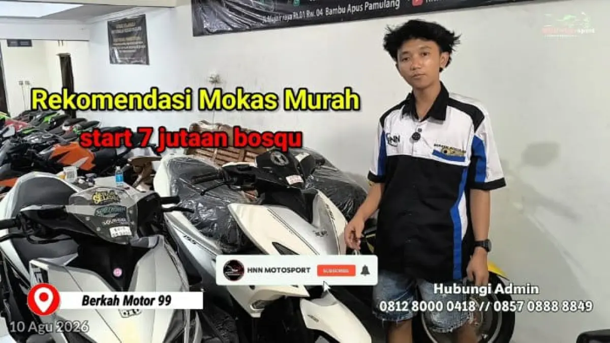 Motor bekas di Berkah Motor 99 Tangsel tersedia mulai Rp7,1 juta. Ada CBR, R15, Aerox dan NMAX dengan pilihan tahun dan kondisi beragam.