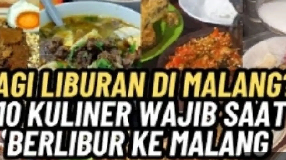 Kuliner legendaris Malang menawarkan rawon, soto, pecel, sate hingga ketan. Simak 10 tempat makan yang wajib dicoba wisatawan.
