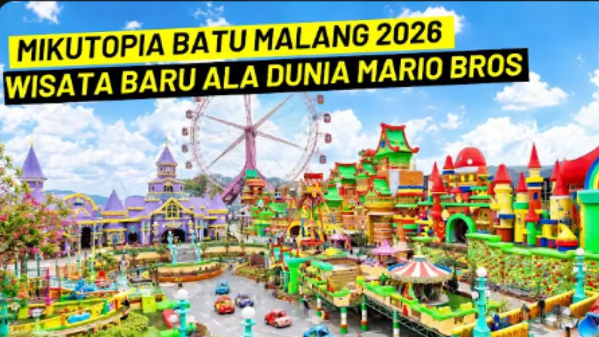 Mikutopia Batu menawarkan dunia jamur warna-warni, puluhan wahana, kuliner, dan spot foto dengan tiket mulai Rp45.000.