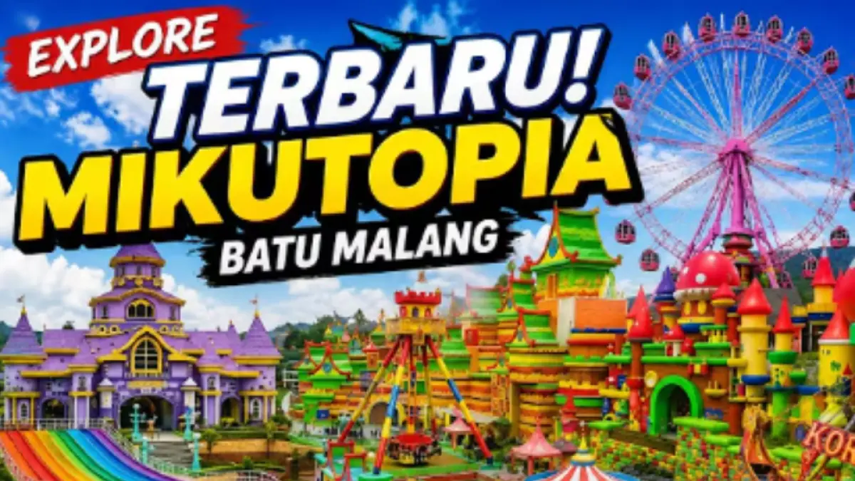 Mikutopia Kota Batu menawarkan lebih dari 200 spot foto dan 25 wahana, mulai dari bianglala, roller coaster hingga playground.
