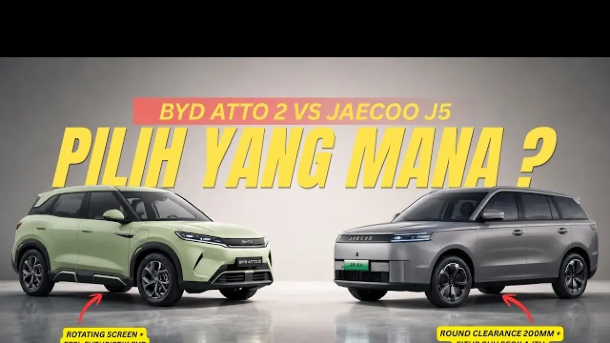 Duel SUV Listrik Rp500 Jutaan, BYD Atto 2 dan Jaecoo J5 Punya Kelebihan Berbeda