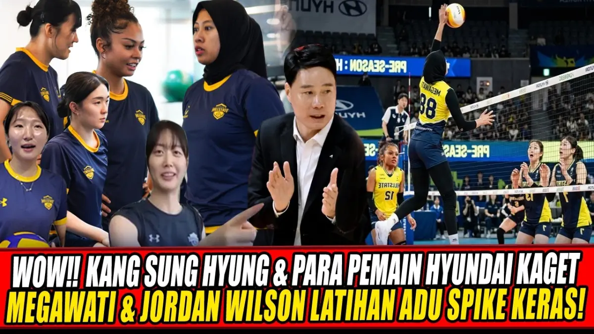 Megawati Hangestri Pertiwi catatkan spike berkecepatan 101,4 km/jam di latihan Hyundai Hillstate. Duet simetris bersama Jordan Wilson kian tajam.