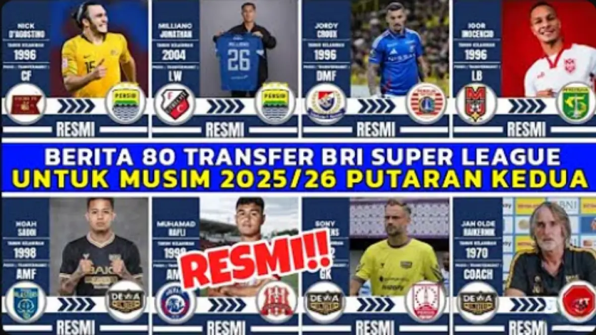 Bursa transfer BRI Super League diramaikan rumor Persebaya, Persib, Dewa United, Persija hingga Persis Solo memburu pemain baru.