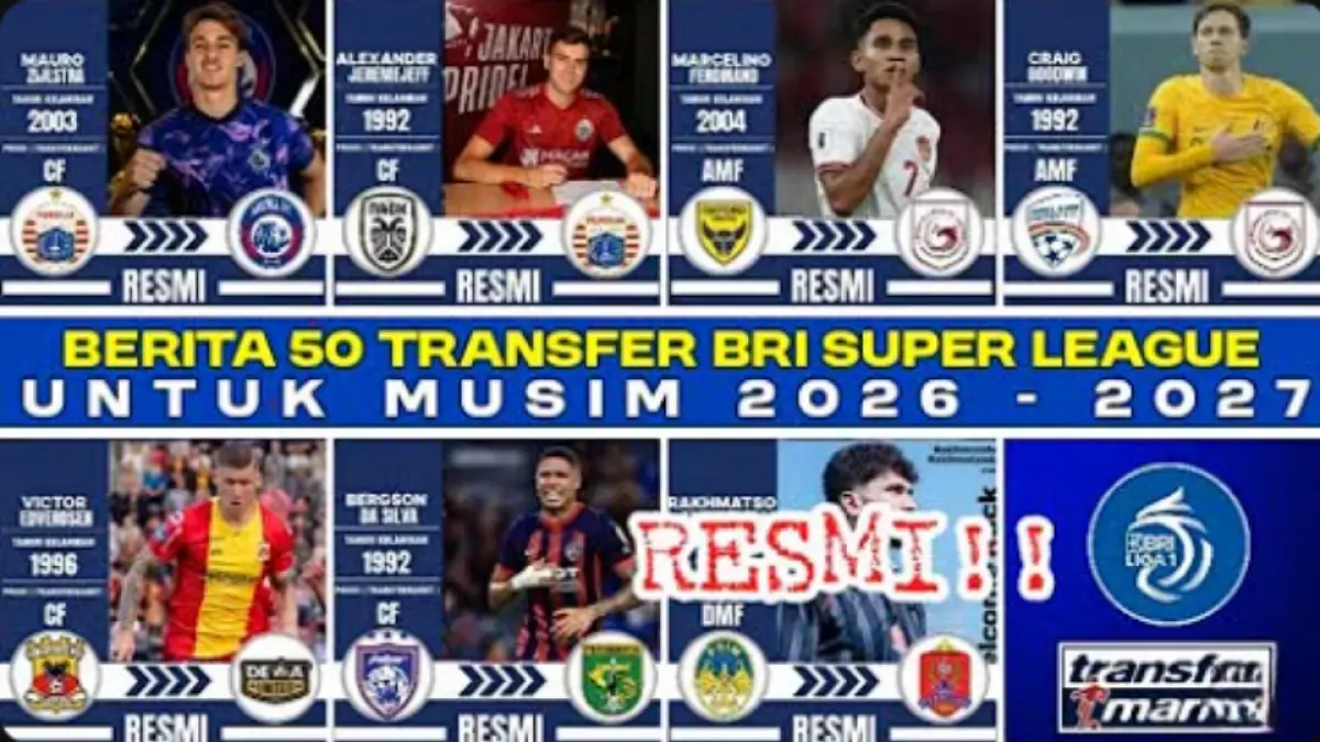 Transfer BRI Super League 2026-2027 memanas. PSM dan Persijap resmi datangkan pemain, sementara klub lain memburu nama baru.