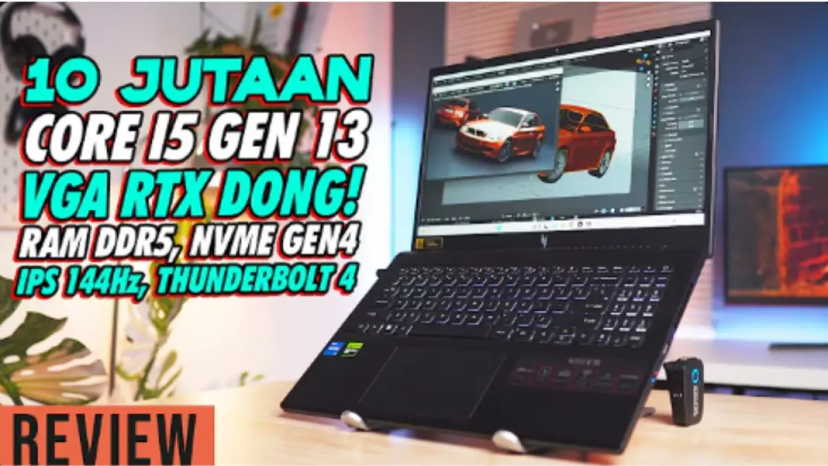 Acer Nitro 5 Rp10 jutaan membawa Intel Core i5-13420H, RTX 2050, layar 144 Hz, Thunderbolt 4, dan opsi upgrade storage.