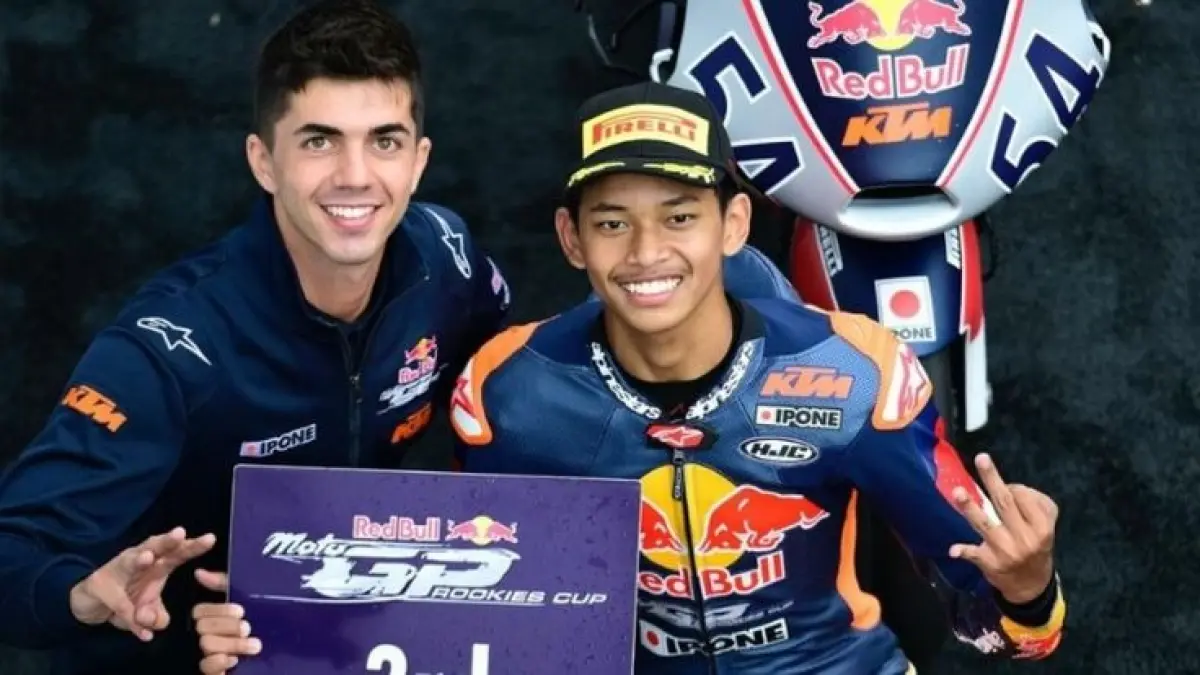 Rumor Veda Ega Pratama ke Aspar makin ramai setelah ia finis ke-20 tanpa poin di Moto3 Aragon bersama Honda Team Asia (Pinterest).