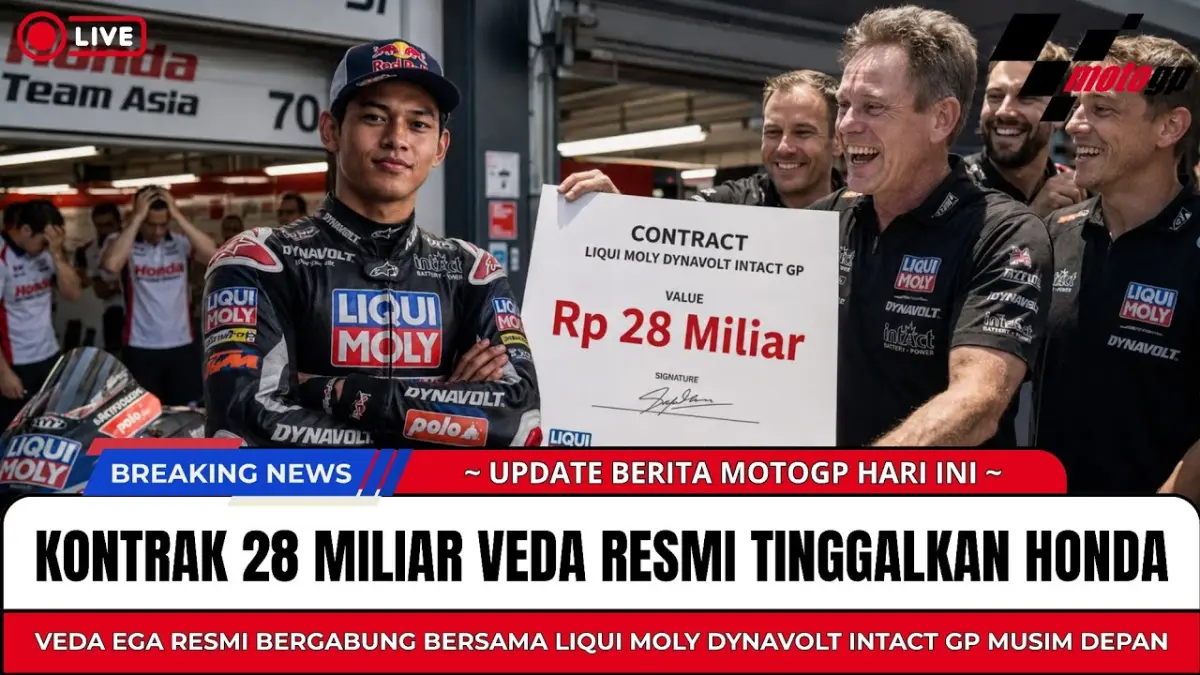 Liqui Moly Dynavolt Intact GP ajukan penawaran kontrak Rp28 Miliar untuk membajak Veda Ega Pratama dari Honda untuk musim Moto3 2027.