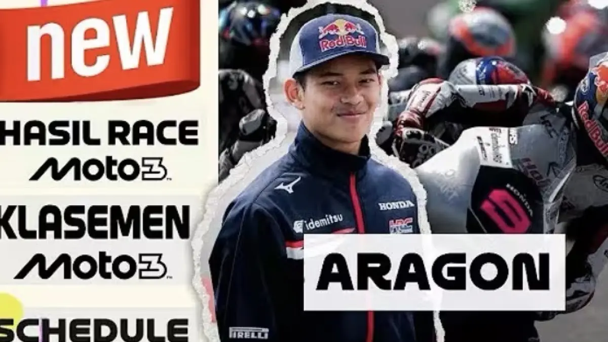 Hasil Moto3 GP Aragon 2026: Maximo Quilles raih podium utama. Pembalap Indonesia Veda Pratama finis ke-20 dan menduduki posisi 2 klasemen rookie.