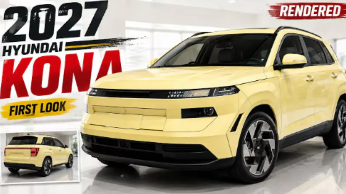 Hyundai Kona 2027 muncul dalam rendering berbasis foto mata-mata, menampilkan desain lebih tegak, tangguh, dan modern.