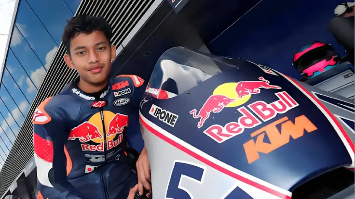 Feda Ega Pratama finis P2 di FP1 Moto3 San Marino dan mendapat pujian Marc Marquez yang menyoroti insting serta keberanian balapnya (Pinterest).