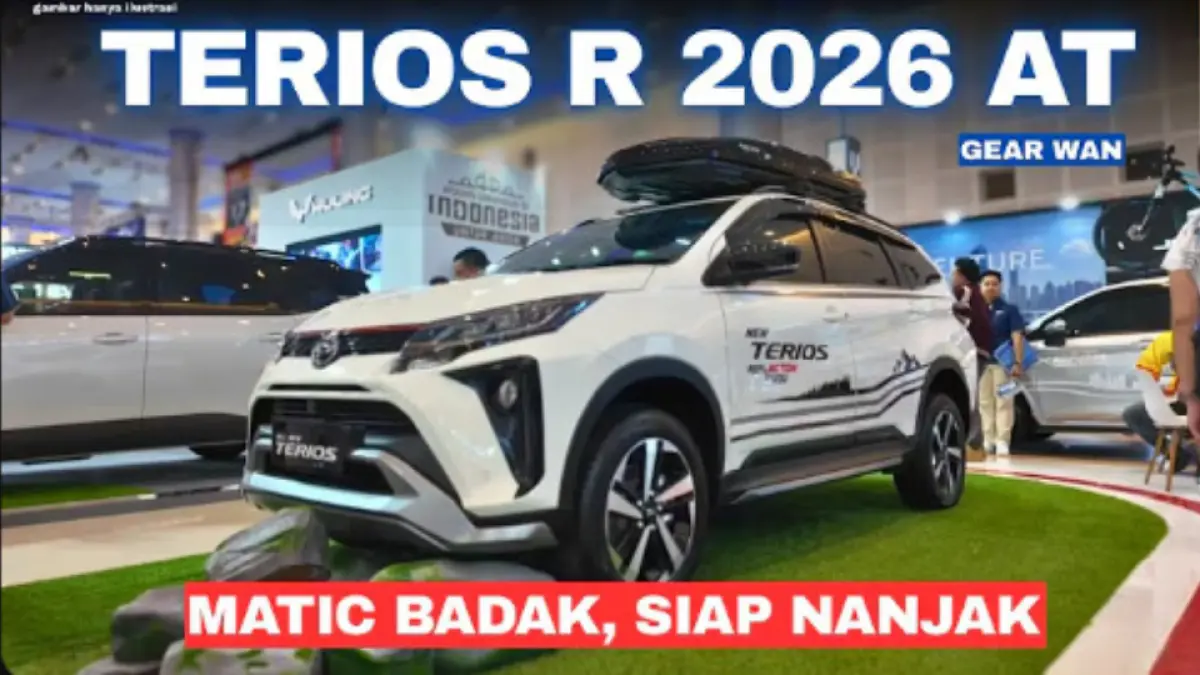 Daihatsu Terios R 2026 mendapat upgrade minor pada bumper, grille, aksen merah, kamera 360, dan interior full hitam.