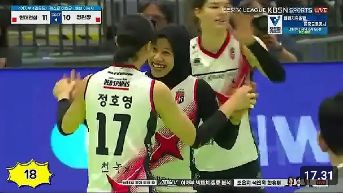 Megawati Hangestri tampil tajam bersama Red Sparks dengan kombinasi spike keras, back attack, dan tipuan yang efektif di Liga Voli Korea.