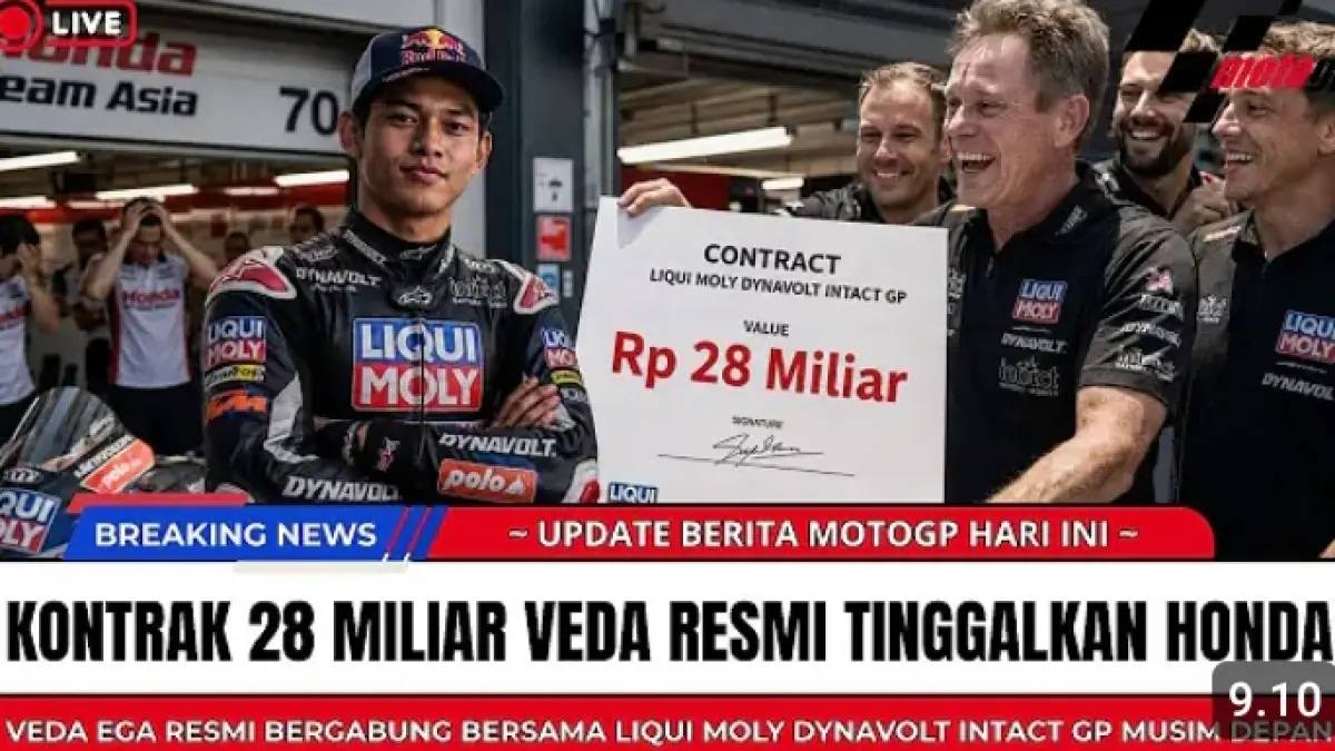Veda Ega Pratama dikabarkan mendapat tawaran Rp28 miliar dari Intact GP untuk musim 2027. Simak rumor transfer dan dilema kariernya.