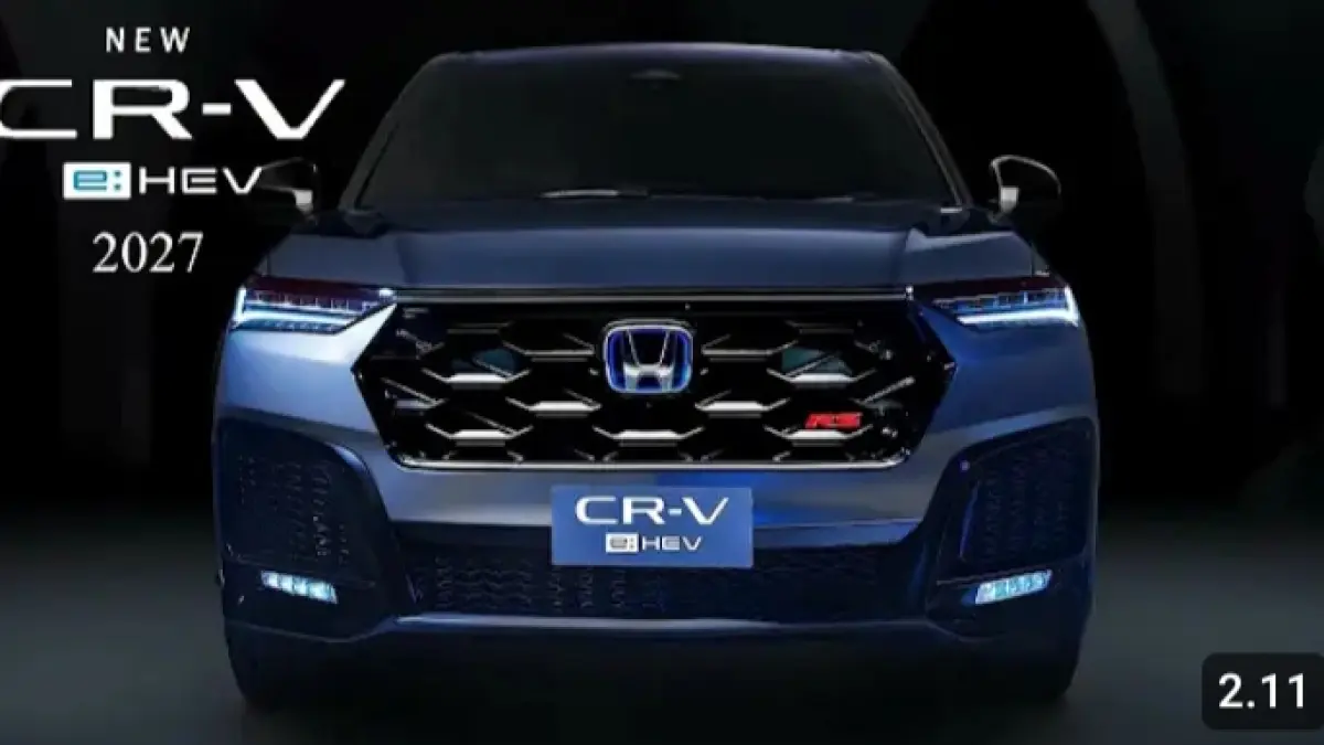 Honda CR-V e:HEV 2027 tampil dengan sistem hybrid dua motor, tenaga hingga 335 PS, efisiensi 20,8 km/liter, Honda Sensing, dan audio Bose.