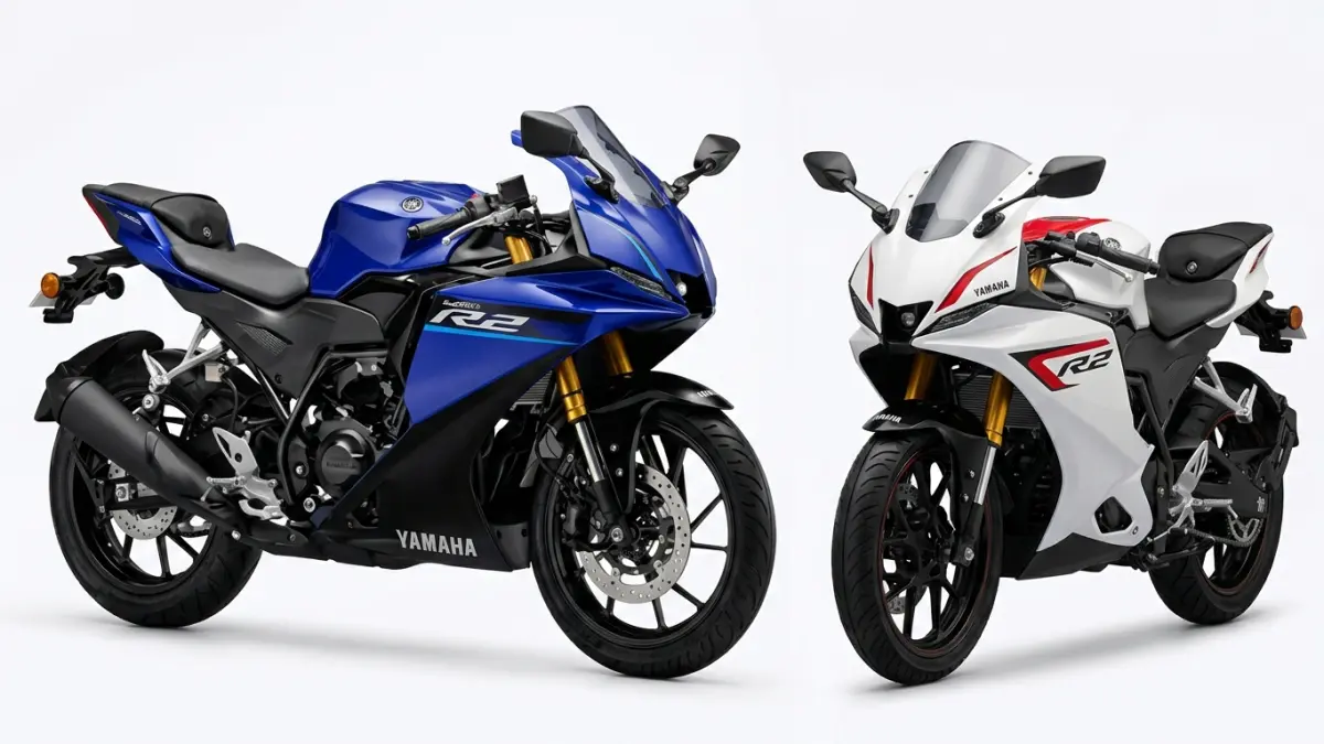 Yamaha R2 resmi meluncur di India dengan mesin DOHC 26,1 HP, bobot 149 kg, quick shifter, riding mode, dan fitur elektronik lengkap.(ILUSTRASI AI)