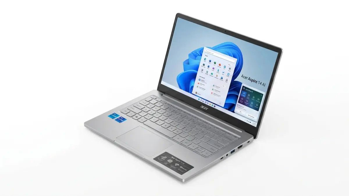 Acer Aspire 14 AI Rp12,9 juta membawa Ryzen AI 5 330, RAM 16 GB, layar touchscreen 120 Hz, dan baterai hingga 15 jam.(ILUSTRASI AI)