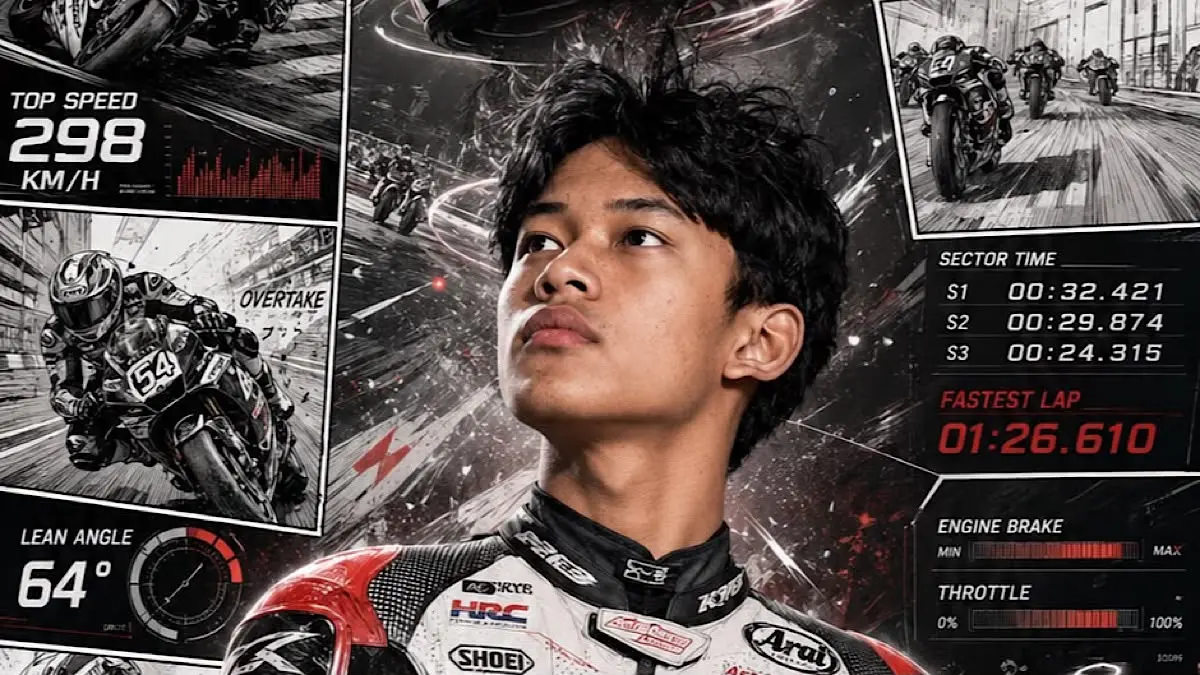 Veda Ega Pratama finis P13 di Moto3 Austria 2026 dan kini berada di posisi kedelapan klasemen dengan 100 poin.(pinterest)