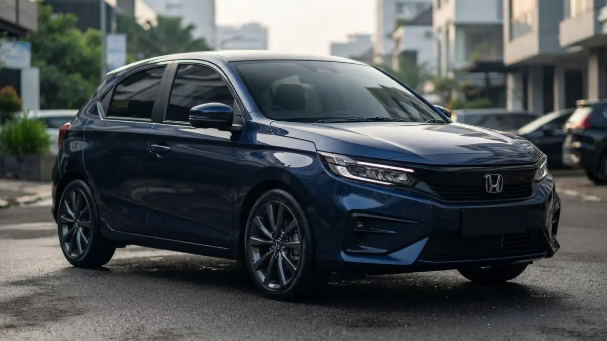 Honda Brio 2027 diprediksi hadir dengan desain lebih garang, kabin modern, fitur canggih, hingga peluang teknologi hybrid ringan. (Gemini AI)