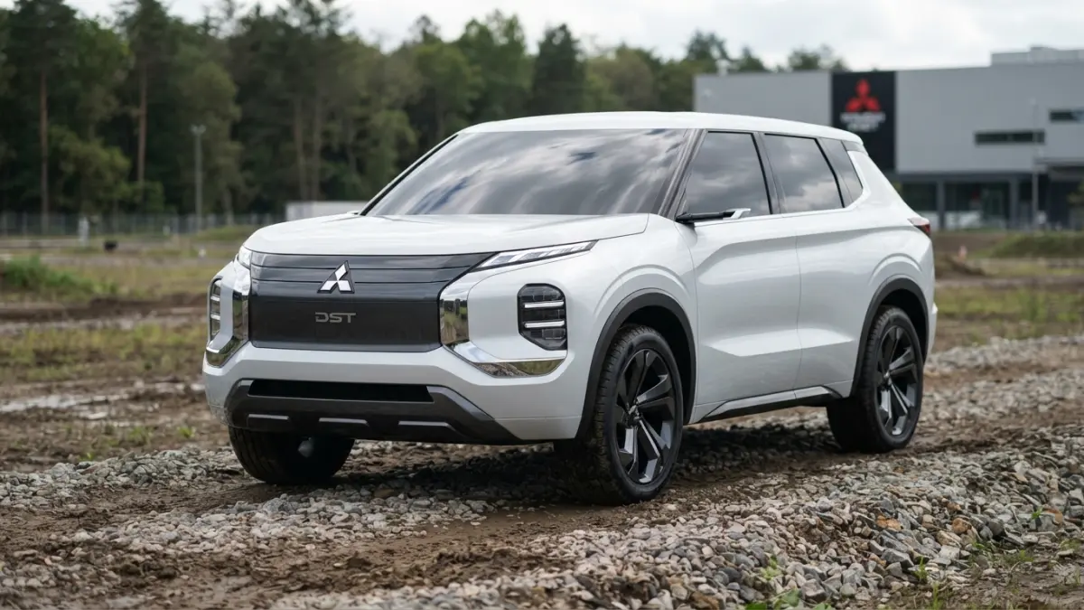 Mitsubishi DST 2027 hadir sebagai SUV konsep futuristis dengan kabin premium, teknologi canggih, opsi elektrifikasi, dan fitur keselamatan modern. (Gemini AI)