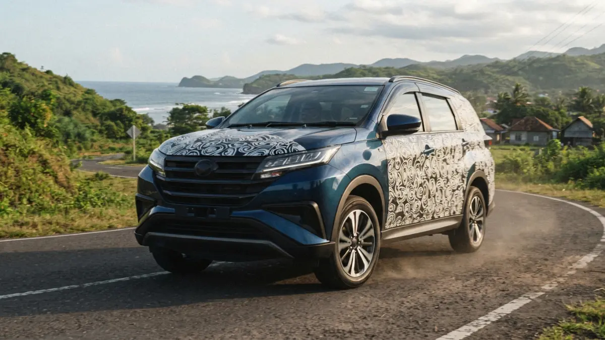 Toyota Rush 2027 tampil lebih gagah dengan desain baru, kabin nyaman, fitur keselamatan lengkap, dan teknologi modern. Simak bocoran lengkapnya. (Gemini AI)