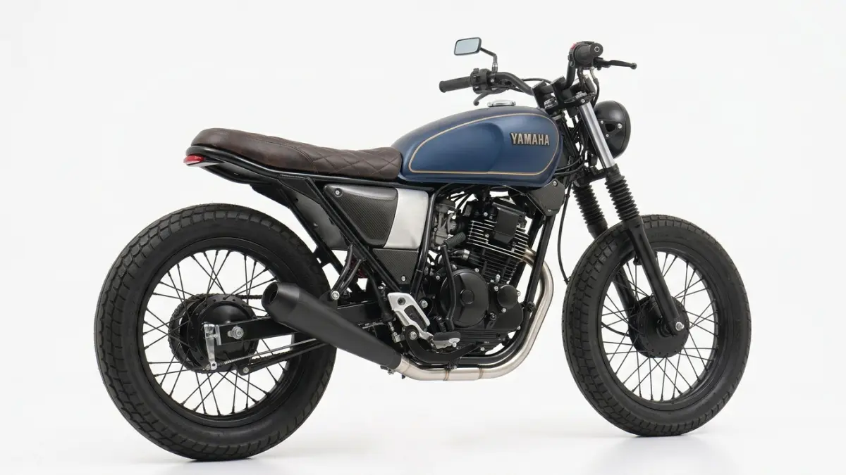 Yamaha Scorpio Japstyle tampil klasik dengan rangka, kaki-kaki, bodi, hingga knalpot custom. Simak detail modifikasinya di sini.(ILUSTRASI AI)
