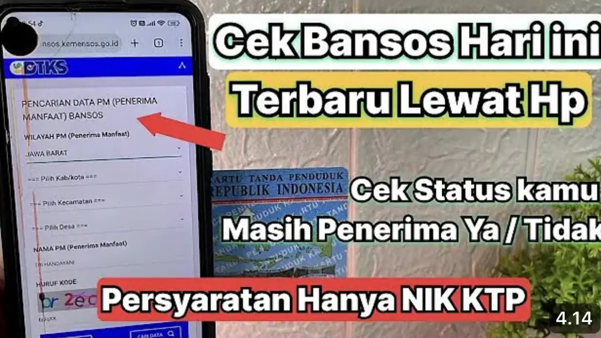 Cara cek bansos 2025 lewat HP kini semakin mudah. Cukup siapkan KTP, akses situs resmi Kemensos, dan cek status penerima bantuan sosial secara online.