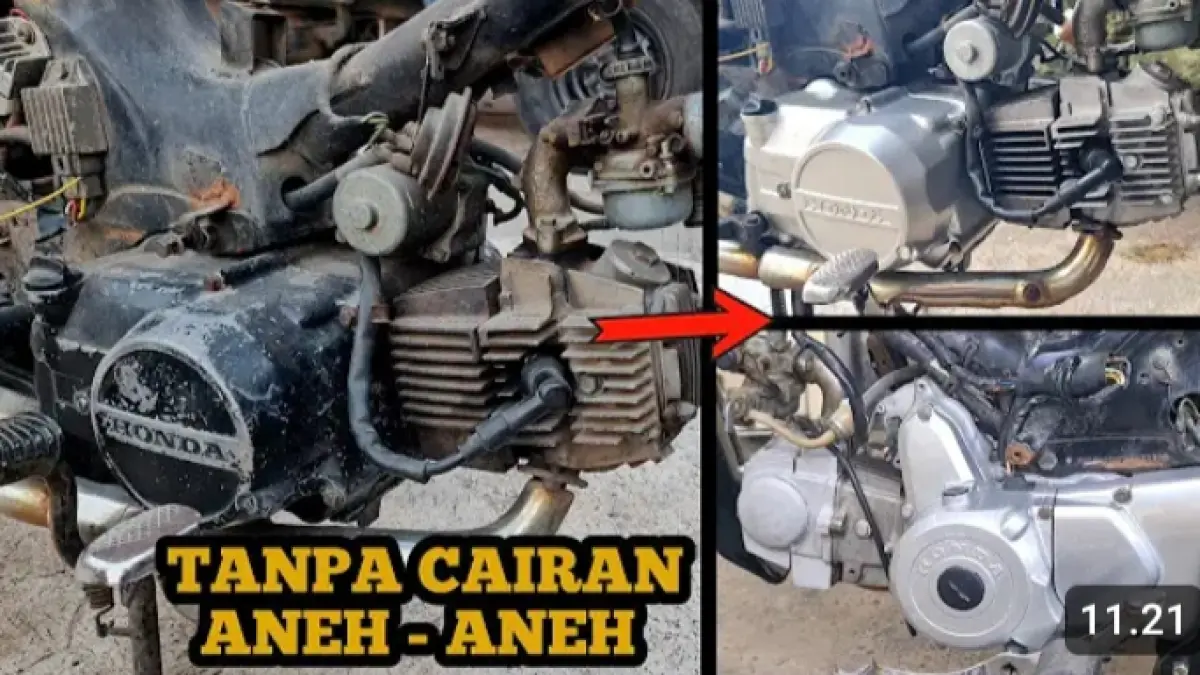 Repaint mesin motor bisa dilakukan dengan budget pelajar. Simak proses sandblasting, pengecatan epoxy, silver metallic hingga clear coat.