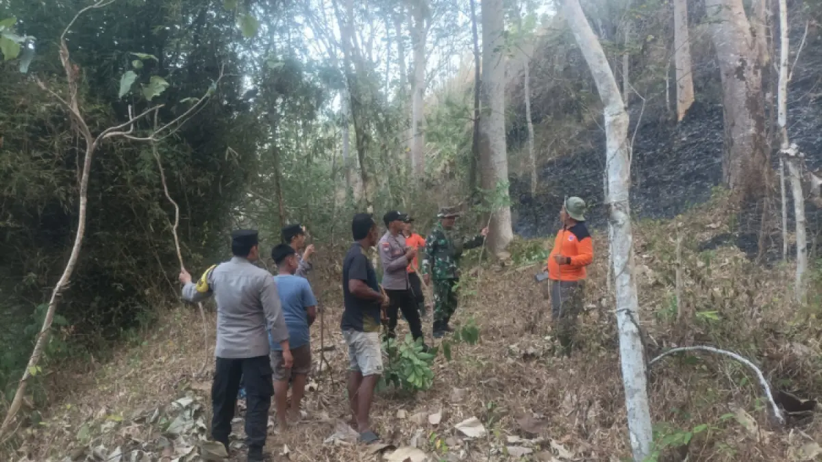 WASPADA: Kebakaran di kawasan Gunung Toyan di Desa Pakis merembet ke Desa Semarum, Kecamatan Durenan.(PEMDES SEMARUM UNTUK RADAR TRENGGALEK)