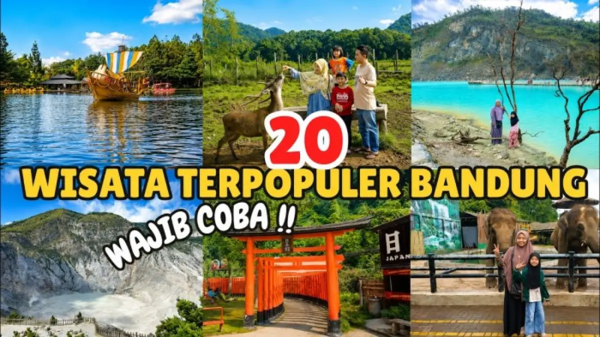 20 wisata Bandung terpopuler menawarkan pilihan liburan lengkap, dari wisata alam, keluarga, perkebunan teh hingga kawah ikonik.