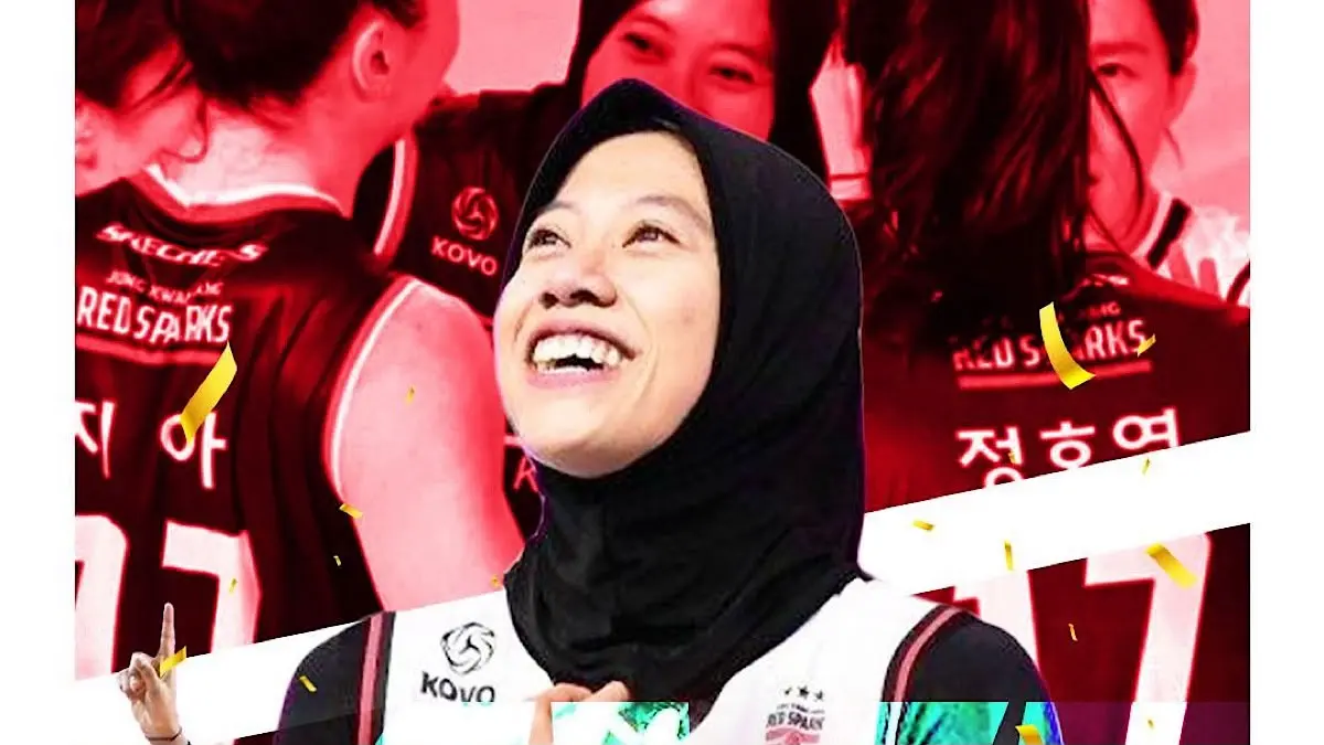 Megawati Hangestri bikin geger di debut Hyundai Hill State setelah spike kerasnya mengenai wajah pemain Wonder Dogs.(pinterest)