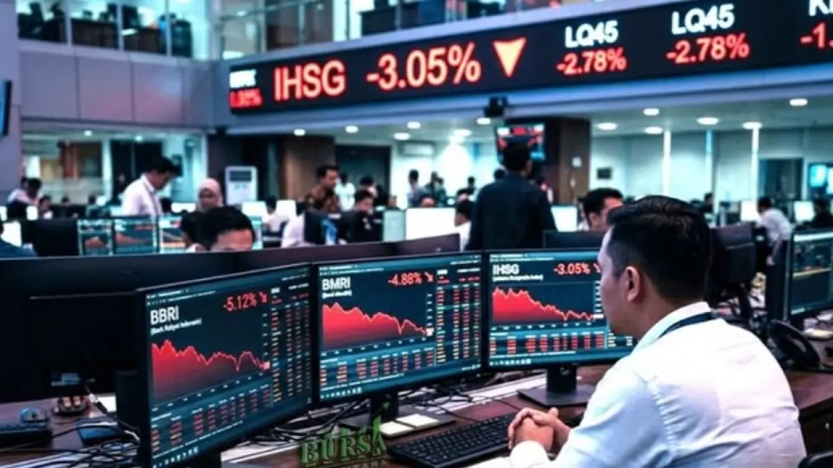 IHSG tertekan menuju level 7.000 di tengah gejolak Timur Tengah. BBCA dan BBRI ikut menjadi pemberat indeks.