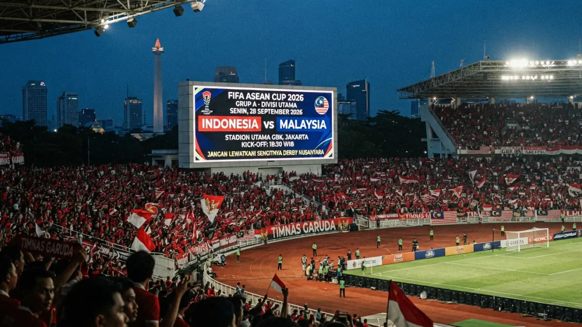 FIFA ASEAN Cup 2026 memanas. Indonesia menang atas Singapura dan selanjutnya menghadapi Malaysia dalam perebutan posisi teratas Grup A. (Gemini AI)