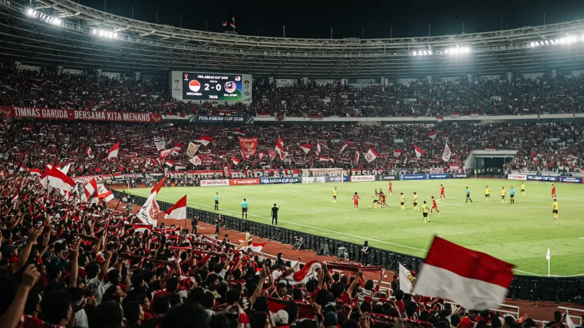 FIFA ASEAN Cup 2026 memasuki matchday kedua. Indonesia vs Malaysia jadi duel panas perebutan puncak Grup A. (Gemini AI)
