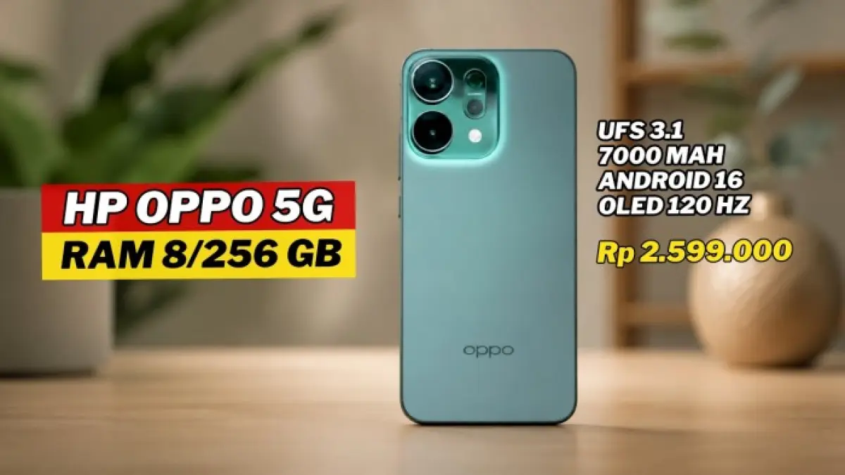 HP Oppo 5G murah RAM 8/256 GB mulai Rp2,5 jutaan. Simak 8 pilihan dengan baterai besar dan fitur menarik.