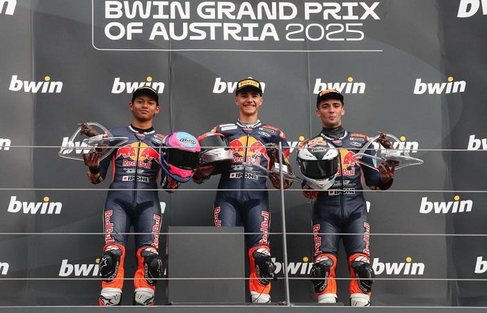 Veda Ega Pratama meraih back to back podium kedua yang diraih pada ajang Redbull MotoGP Rookies Cup (RBRC) putaran Austria.
