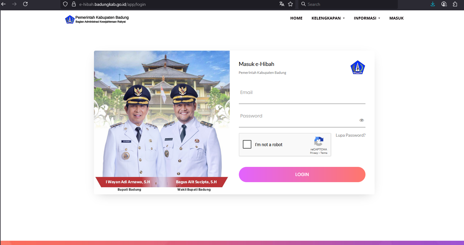 HIBAH: Website resmi e-Hibah Pemkab Badung untuk pengusulan bantuan hibah badan dan lembaga