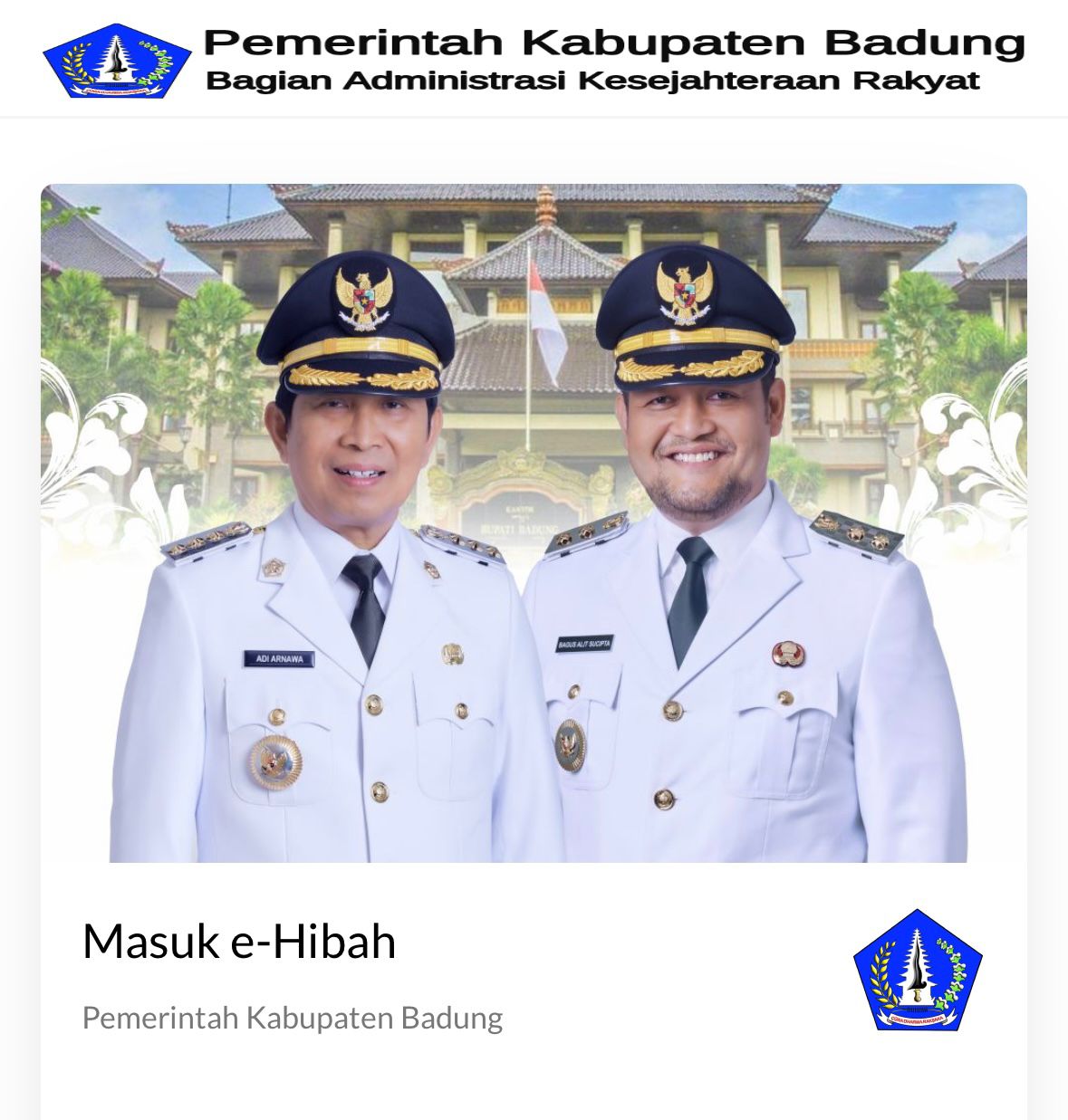 HIBAH: Masyarakat bisa mengecek data hibah dan bansos melalui portal resmi Pemkab Badung bernama e-hibah.