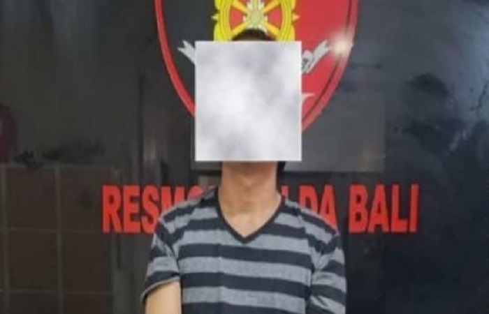Tersangka Arif Rahman, 35, diamankan Polda Bali.