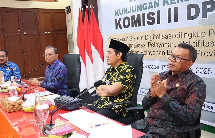 Gubernur Bali, Wayan Koster menerima rombongan kunjungan kerja (kunker) Komisi II DPR RI.