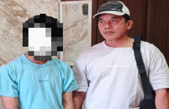 Residivis pencurian dengan pemberatan, Rizky Donarido Saputra, saat diamankan petugas Polres Karangasem sebelum diserahkan ke Ditreskrimum Polda Bali bersama barang bukti hasil pencurian.