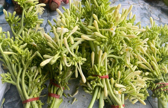 Bunga pepaya bisa diolah jadi menu makan siang.