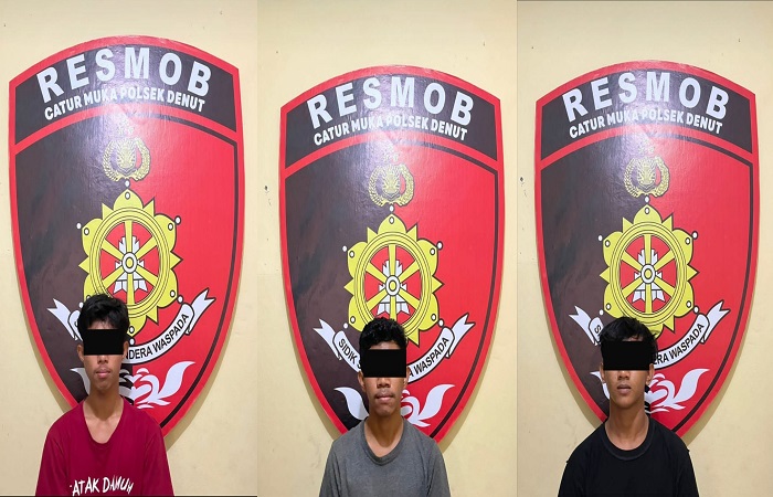 Tiga remaja masing-masing berinisial YYAF, 16,  KIS, 16, dan GWS, 17, diamankan Polisi karena mealakukan perampokan disertai kekerasan.