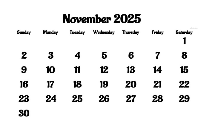Ilustrasi kalender bulan November 2025.