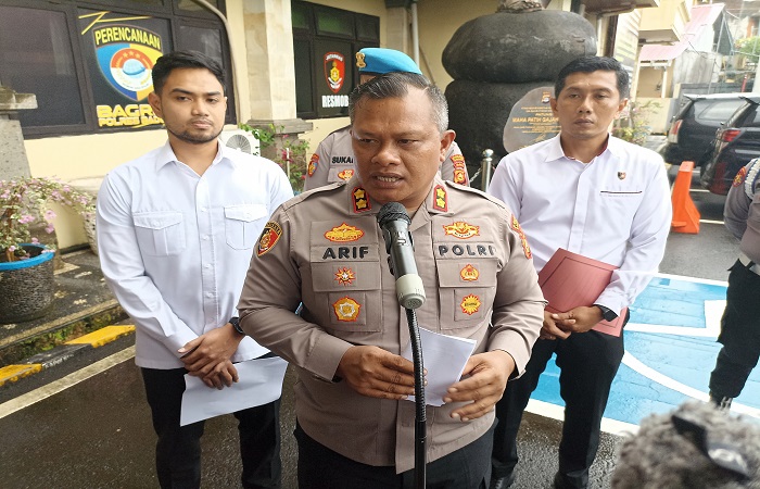 Kapolres Badung AKBP M. Arif Batubara, S.H., S.I.K., M.H., M.Tr.Opsla., berikan penjelasan terkait dugaan korupsi di LPD Desa Adat Mambal, Kecamatan Abiansem, Senin (1/12) kemarin.