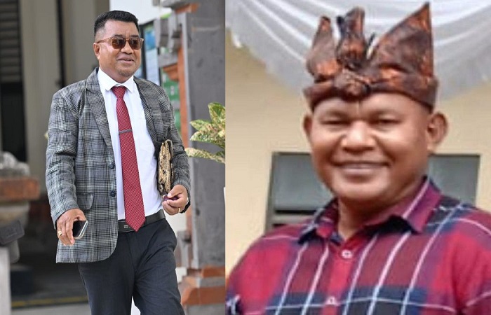 Ketua Paguyuban Belu-NTT, Hilarius Mali Asa, SH (kanan) bersama Yulius Benyamin Seran (kiri) angkat bicara soal oknum perantau NTT yang ugal-ugalan dan nyaris menendang polisi di Benoa.