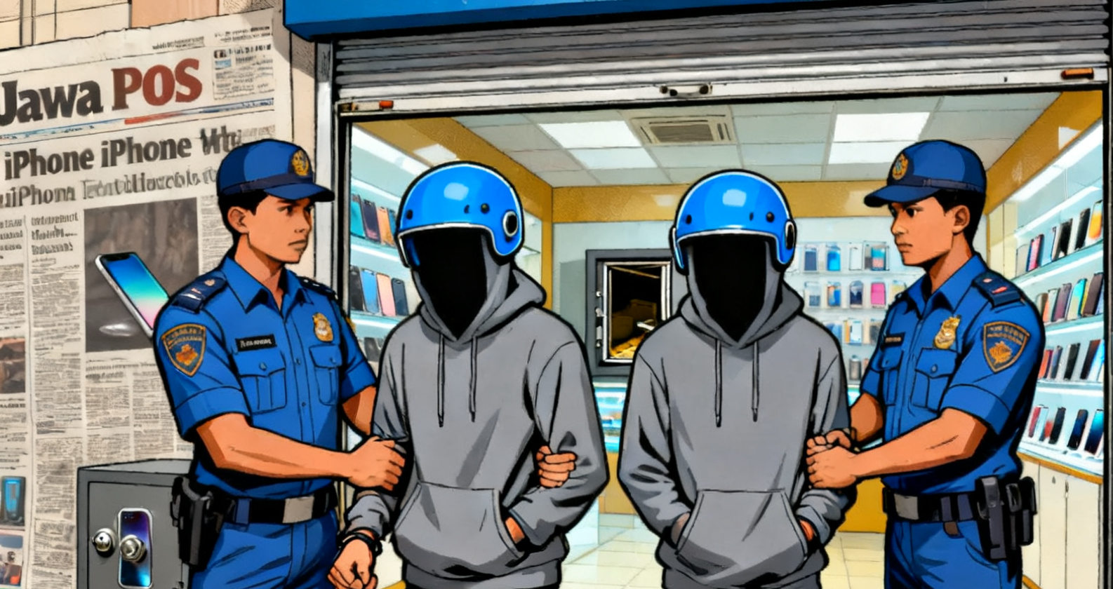 Ilustrasi dua pencuri I-Phone asal Jember berhasil ditangkap Polresta Denpasar.