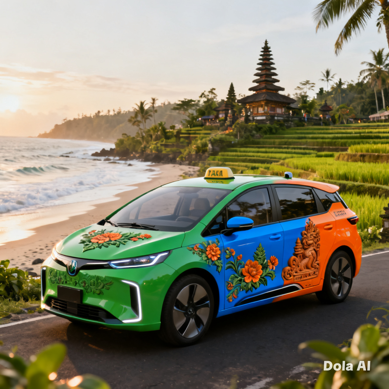Ilustrasi taksi listrik di Bali. Dishub Bali tegas membantah ada penambahan kuota. 