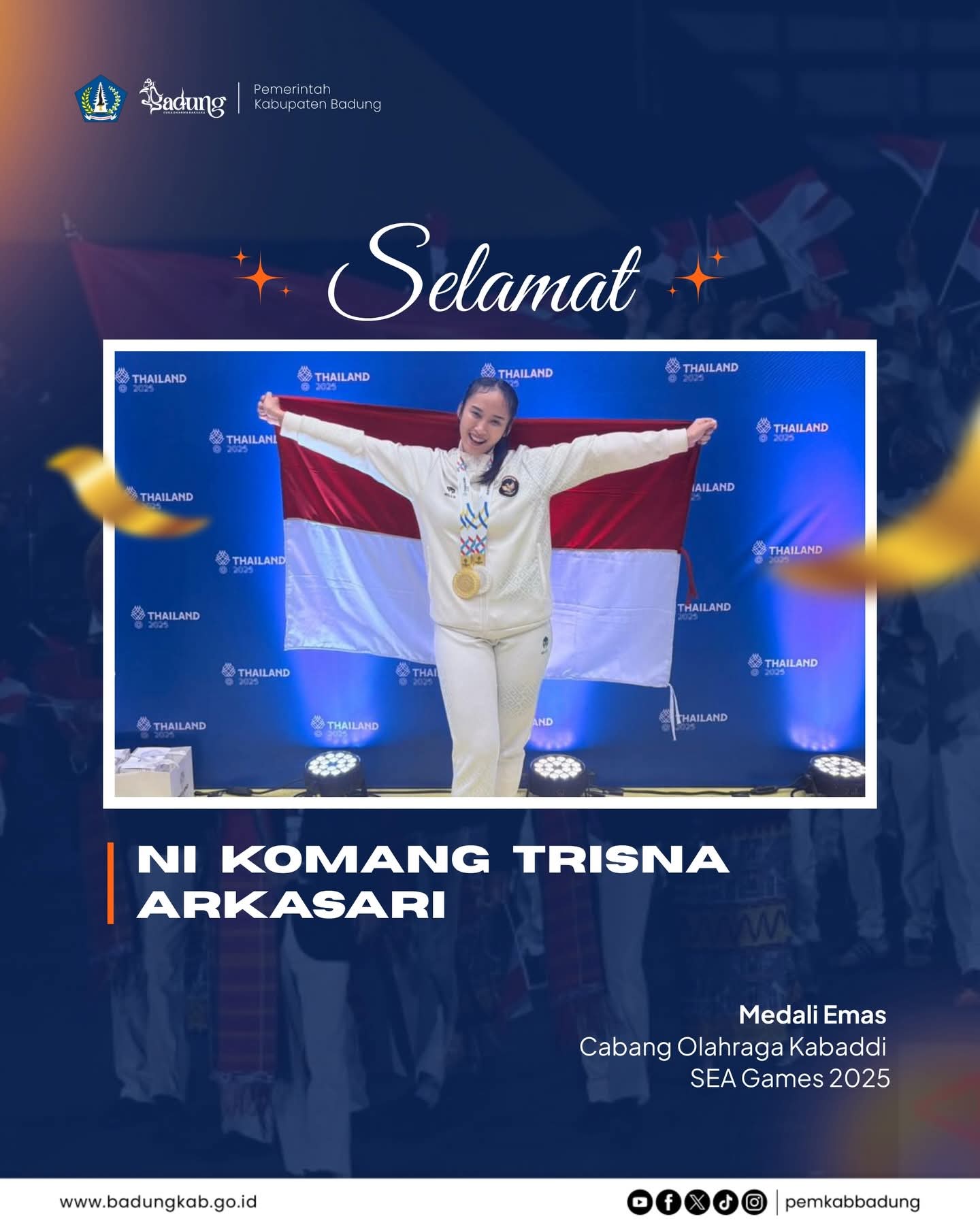 Atlet kabaddi andalan Kabupaten Badung, Ni Komang Trisna Arkasari dan Ni Made Dwiyani Putri diterima sebagai polisi dari jalur prestasi. 