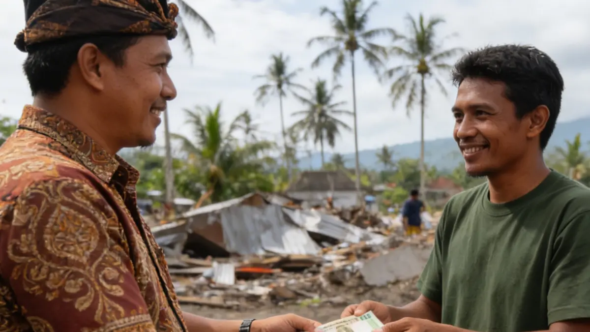 Ilustrasi, korban bencana alam akibat cuaca ekstrem seperti angin kencang, banjir, dan tanah longsor akan segera cair. Bantuan senilai Rp 1,5 miliar ini bersumber dari Anggaran Belanja Tak Terduga (BTT) APBD Tabanan. (Ai)&nbsp;